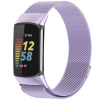 imoshion Milanees magnetisch bandje Fitbit Charge 5 / Charge 6 - Maat S - Paars