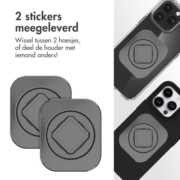 Accezz EasyLock telefoonhouder fiets - inclusief hoesje Apple iPhone 15 Pro - Aluminium - 360 graden draaibaar - Zwart