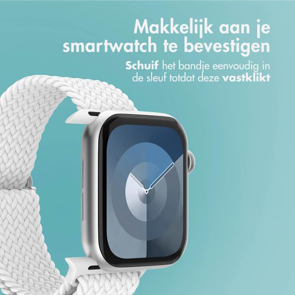 imoshion Nylon geweven bandje Apple Watch Series 1 t/m 9 / SE (38/40/41 mm) | Series 10 / 11 (42 mm) - Wit