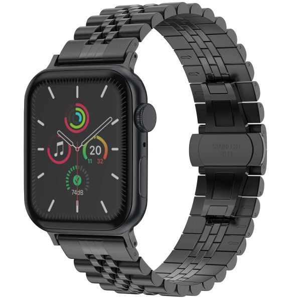 Selencia Jubilee stalen bandje Apple Watch Series 1 t/m 10 / SE / Ultra (2) (44/45/46/49 mm) - Zwart