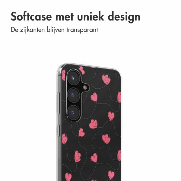 imoshion Design hoesje Samsung Galaxy S24 FE - Dusty Rose Connected Hearts