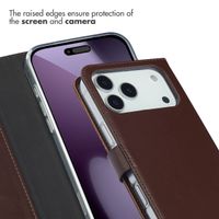 Selencia Genuine Leather Book Case Apple iPhone 17 Pro Max - Brown