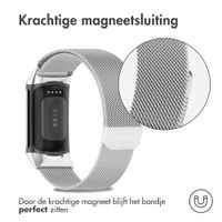 imoshion Milanees magnetisch bandje Fitbit Charge 5 / Charge 6 - Maat M - Zilver