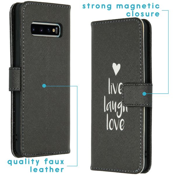 imoshion Design Softcase Bookcase Galaxy S10 - Live Laugh Love