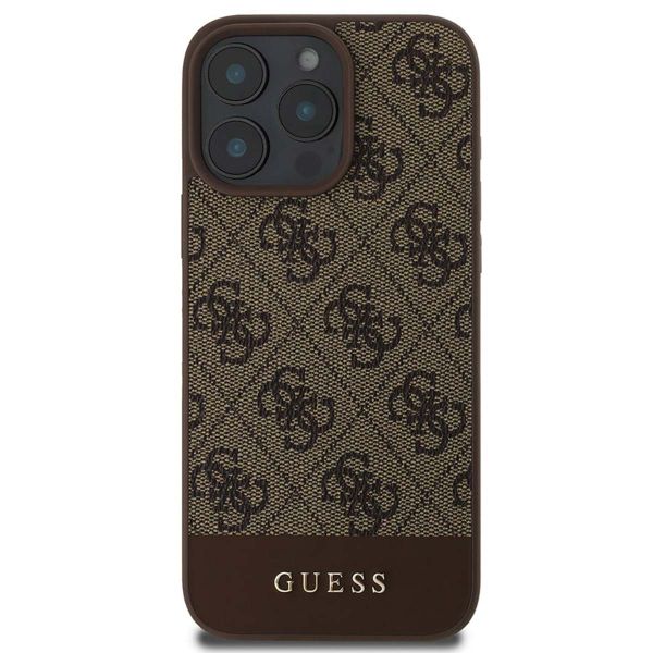 Guess Bottom Stripe 4G Backcover Apple iPhone 16 Pro - Bruin