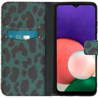 imoshion Design Softcase Bookcase Galaxy A22 (5G) - Green Leopard