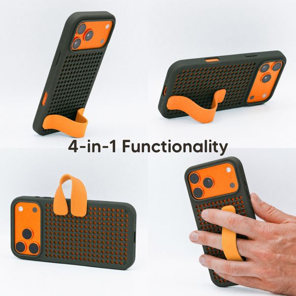 Callbuddy Hoesje met Strap Apple iPhone 17 Pro Max - Camo Orange