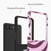 Selencia Vivid Backcover met MagSafe Samsung Galaxy Z Flip 8 - Wavy Swirl Pink Plum