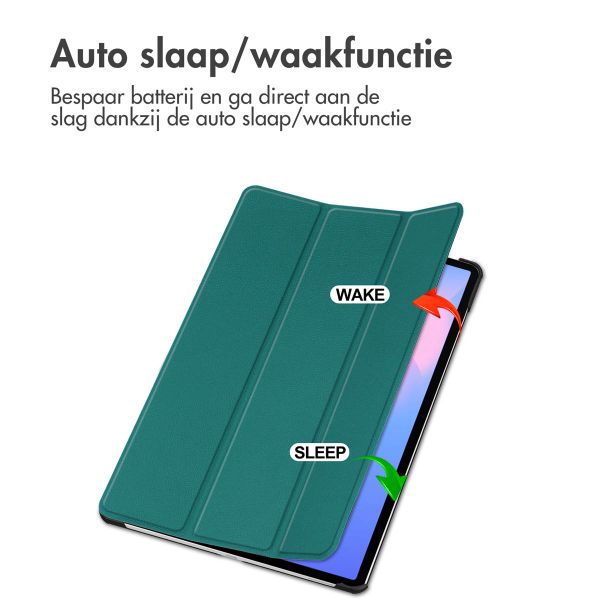 imoshion Trifold Bookcase Samsung Galaxy Tab S10 FE Plus - Donkergroen