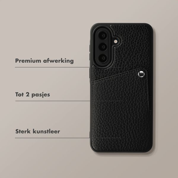 Selencia Riva Backcover met Pashouder Samsung Galaxy A57 (5G) - Zwart