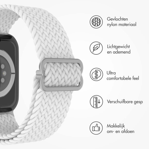 imoshion Nylon geweven bandje Apple Watch Series 1 t/m 9 / SE (38/40/41 mm) | Series 10 (42 mm) - Wit