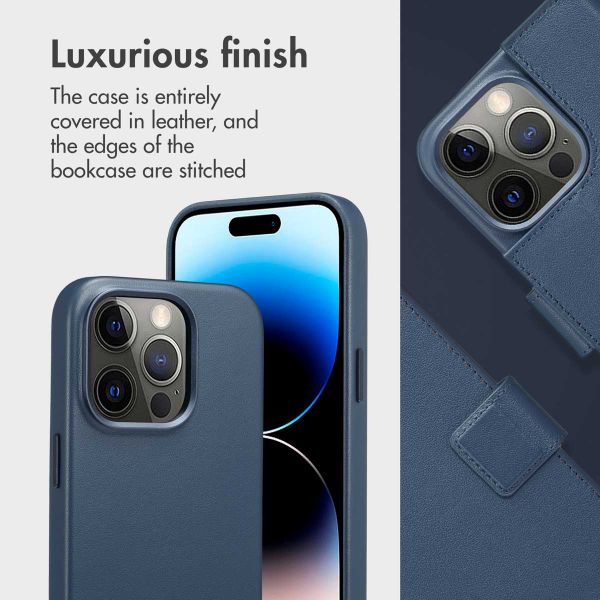 Accezz 2-in-1 Leather Bookcase with MagSafe Apple iPhone 14 Pro - Nightfall Blue