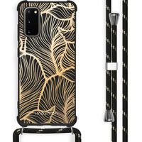 imoshion Design hoesje met koord Samsung Galaxy S20 - Bladeren - Goud