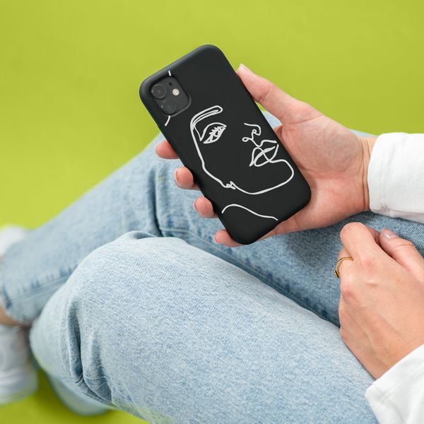 imoshion Design hoesje Samsung Galaxy A41 - Line Art Woman White