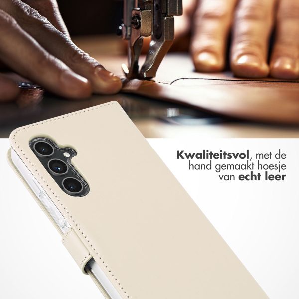 Selencia Echt Leren Bookcase Samsung Galaxy A54 (5G) - Greige