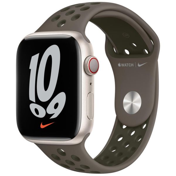 Apple Nike Sport Band Apple Watch Series 1 t/m 10 / SE / Ultra (2) (44/45/46/49 mm) - Olive Gray/Cargo Khaki