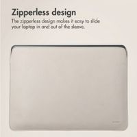Accezz Leather laptop sleeve 15 inch - Beige