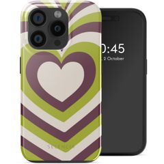 Selencia Vivid Backcover met MagSafe Apple iPhone 15 Pro - Double Hearts Plum Fern