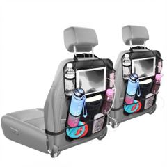 imoshion Autostoel Organizer voor Kinderen – 9 vakken – Inclusief Tablethouder – Set van twee – Zwart