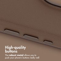 Accezz Leather Back Cover with MagSafe Apple iPhone 16 Pro - Coffee Brown