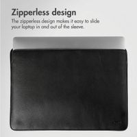 Accezz Leather laptop sleeve 16 inch - Black