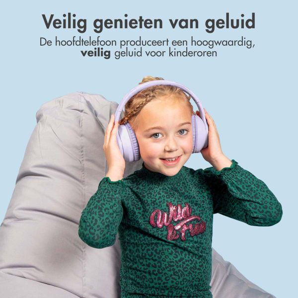 imoshion Draadloze Kinderkoptelefoon LED Light - Decibelbegrenzer - Met AUX kabel - Lavender Lilac