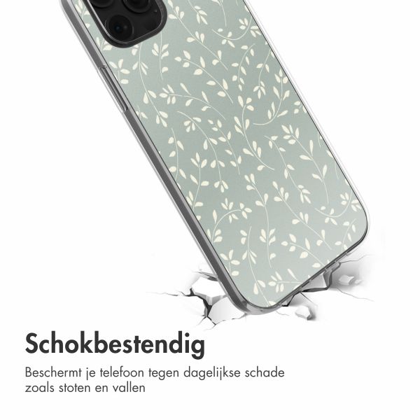 imoshion  Design hoesje iPhone 12 (Pro) - Smoke Green Flowers