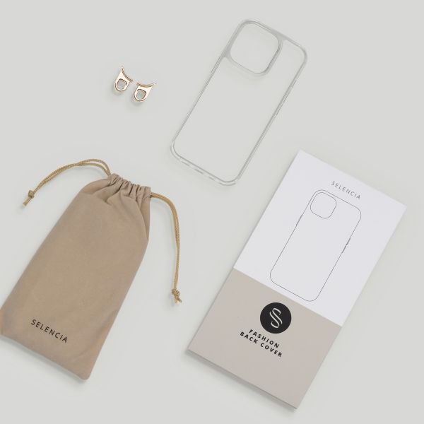 Selencia Backcover met afneembare haakjes Apple iPhone 15 - Transparant