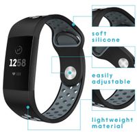 imoshion Siliconen sport bandje Fitbit Charge 3 / 4 - Zwart / Grijs