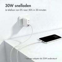 imoshion Braided USB-C naar Lightning kabel 30W - 2 meter - Wit