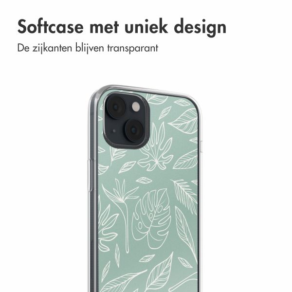 imoshion Design hoesje Apple iPhone 14 - Leaves Line-Art