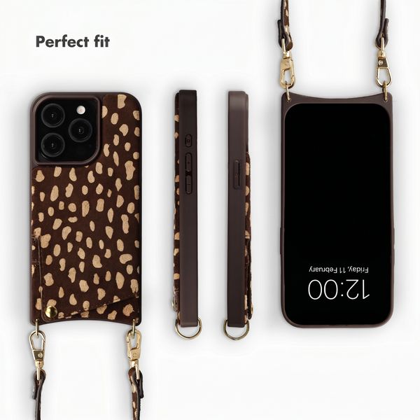 Selencia Nova Real Leather Back Cover with Card Holder Apple iPhone 15 Pro - Fawn Chic