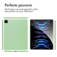 Accezz Liquid Silicone Backcover met penhouder Apple iPad Pro 12.9 (2022) / Pro 12.9 (2021) / Pro 12.9 (2020) - Lichtgroen