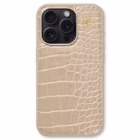 iDeal of Sweden Vegan Leather Backcover Apple iPhone 15 Pro - Warm Beige Croco