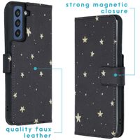 imoshion Design Softcase Bookcase Galaxy S21 FE - Stars Gold