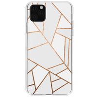 Design Backcover iPhone 11 Pro Max - Wit Zwart / Koper