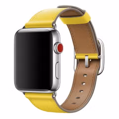 Apple Leather Band Classic Buckle Apple Watch Series 1 t/m 9 / SE (38/40/41 mm) / Series 10 (42 mm) - Spring Yellow