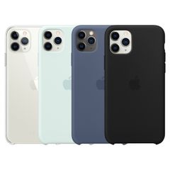 Apple 4 Pack Clearcase + Silicone Backcover iPhone 11 Pro Max - Clear + Seafoam + Alaskan Blue + Black