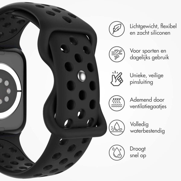 imoshion Sport⁺ bandje Apple Watch Series 1 t/m 10 / SE / Ultra (2) (44/45/46/49 mm) - Maat S/M - Zwart