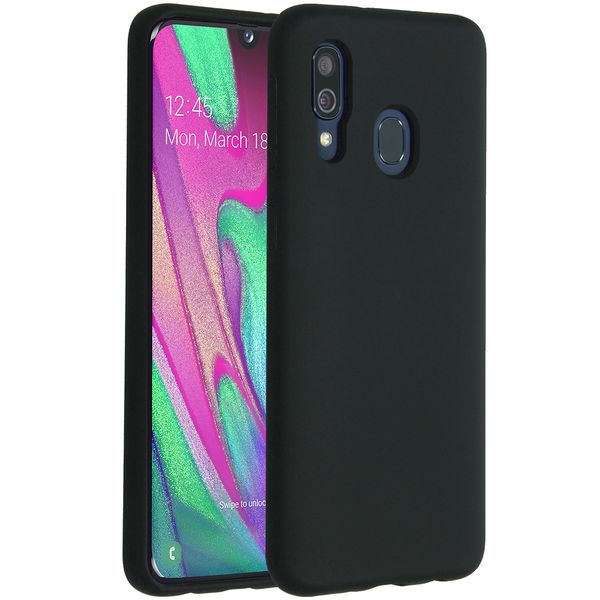 Accezz Liquid Silicone Backcover Samsung Galaxy A40 - Zwart