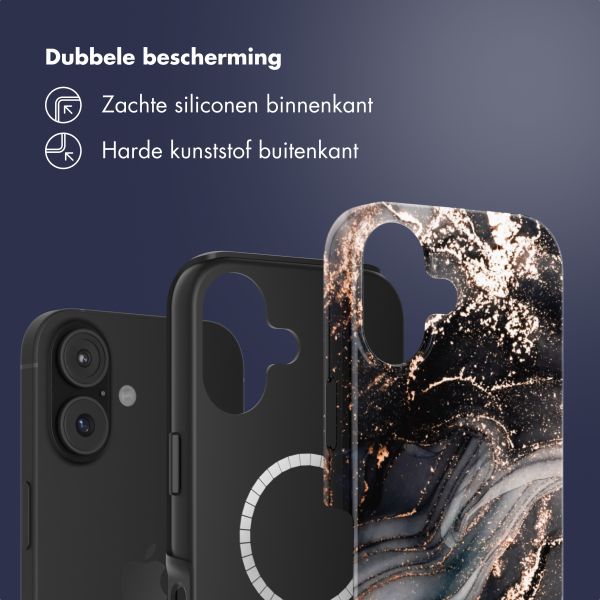 Selencia Vivid Backcover met MagSafe Apple iPhone 17 - Chic Marble Black