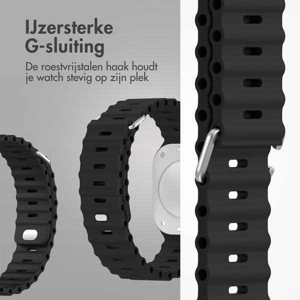 Accezz Ocean bandje Apple Watch Series 1 - 9 / SE (38/40/41 mm) | Series 10 / 11 (42 mm) - Zwart