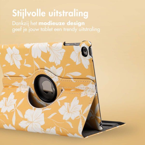 imoshion 360° Draaibare Design Bookcase Apple iPad 6 (2018) 9.7 inch / iPad 5 (2017) 9.7 inch - Yellow Flowers