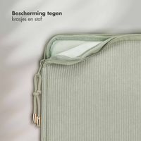 Selencia Corduroy Laptop hoes 13-14 inch - Laptopsleeve -Pistache Cream