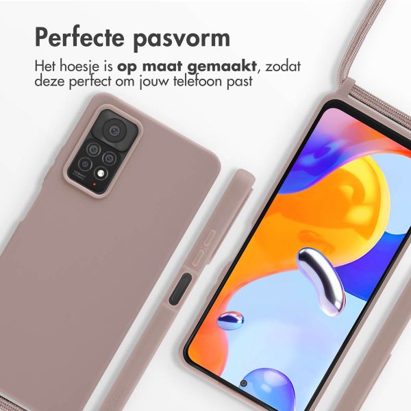 imoshion Siliconen hoesje met koord Xiaomi Redmi Note 11 Pro - Sand Pink