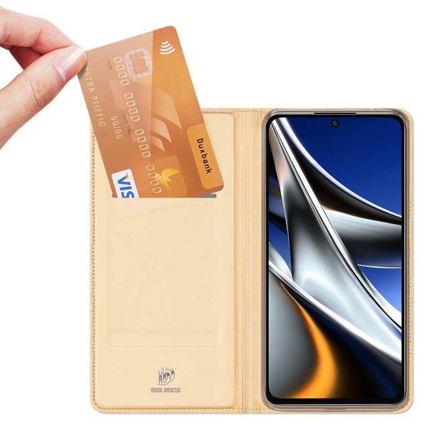 Dux Ducis Slim Softcase Bookcase Xiaomi Poco X4 Pro 5G - Goud