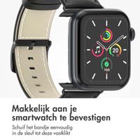 imoshion Classic lederen bandje Apple Watch Series 1 t/m 9 / SE (38/40/41 mm) | Series 10 / 11 (42 mm) - Zwart