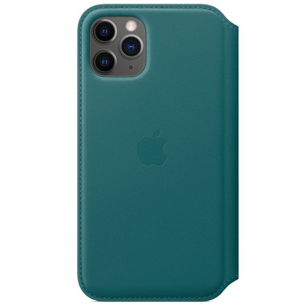 Apple Leather Folio Bookcase iPhone 11 Pro - Peacock