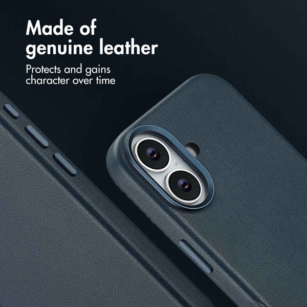 Accezz Leather Back Cover with MagSafe Apple iPhone 17 - Nightfall Blue