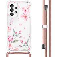 imoshion Design hoesje met koord Samsung Galaxy A53 - Bloem - Roze